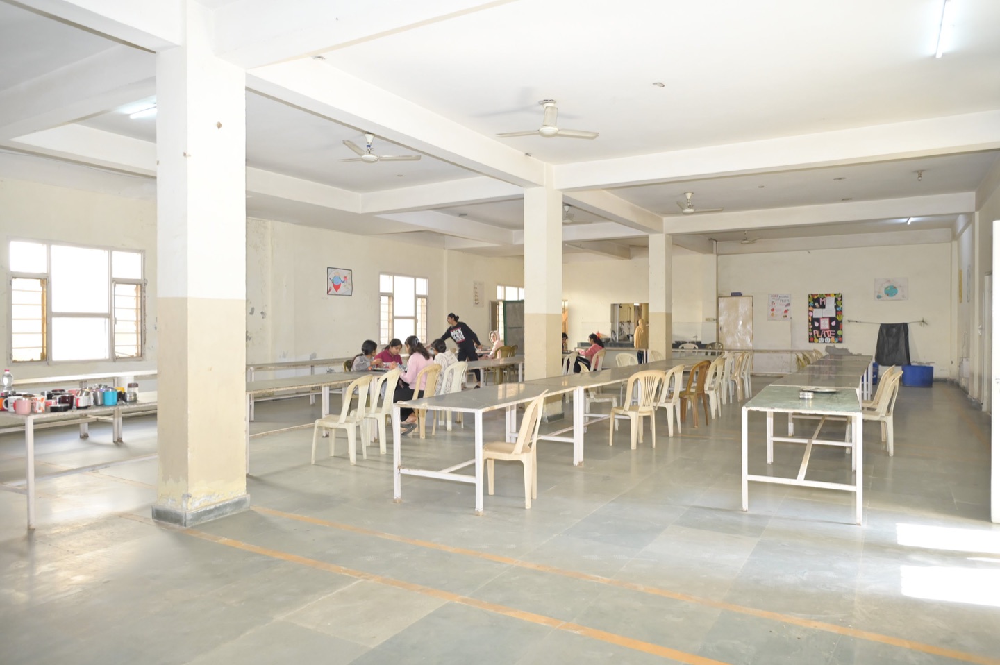 Dining hall used by residential learners on the shared campus