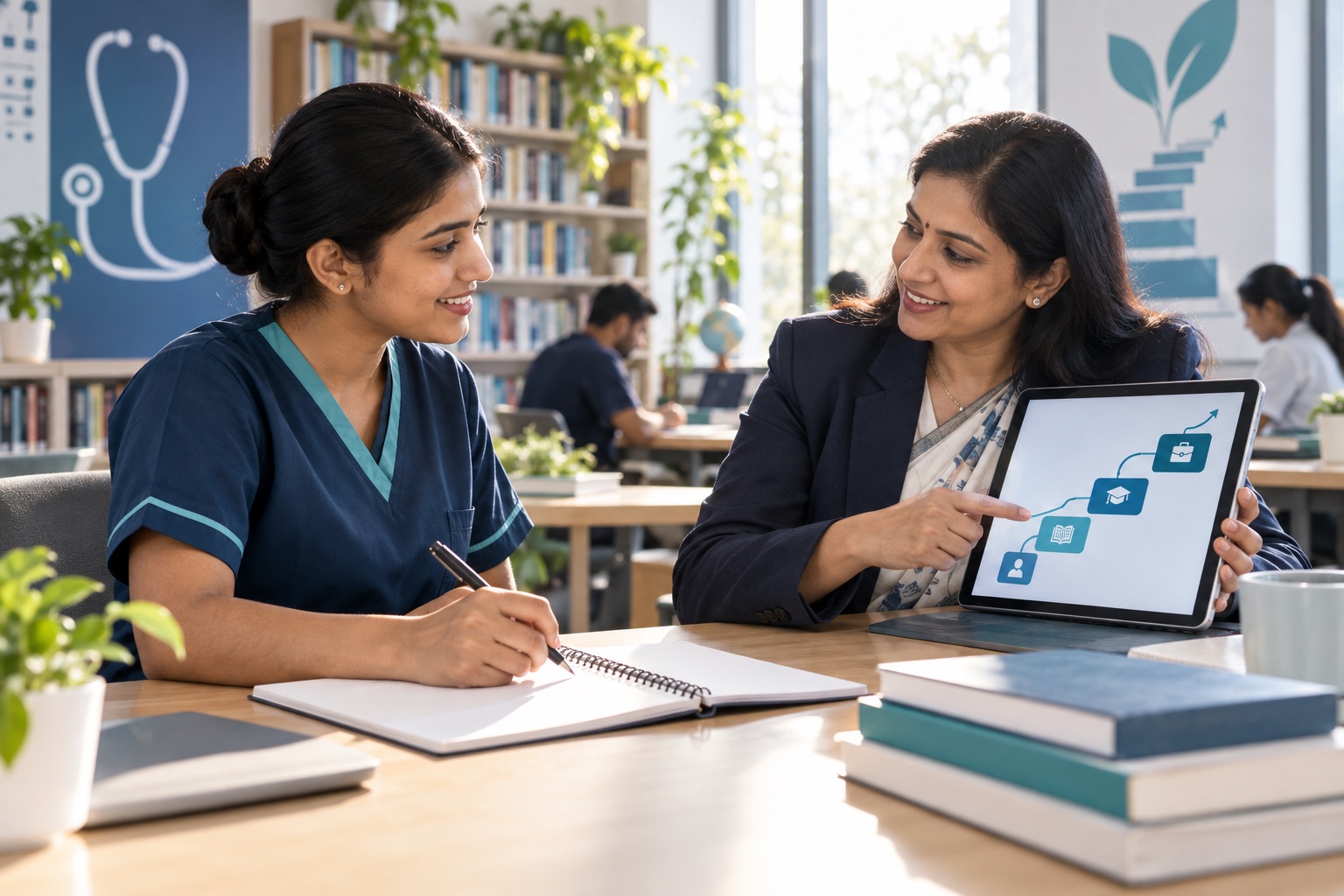 Realistic career development plan discuss करते Indian healthcare professionals और educator